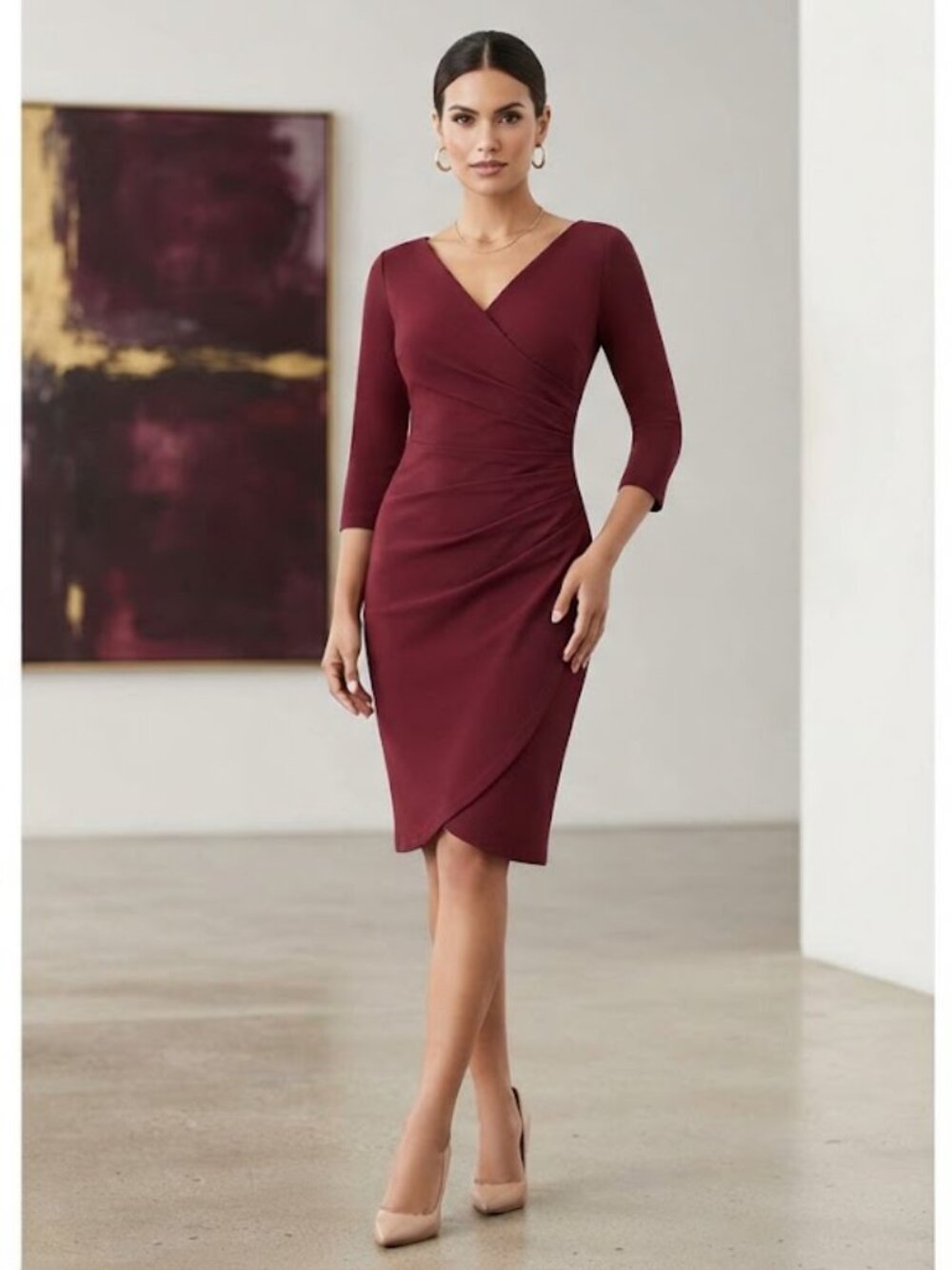 Chiara Boni Purple Zelma Ruched Classic Size 2